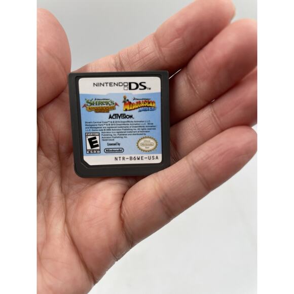 Shrek's Carnival Craze & Madagascar Kartz Nintendo DS Dual Game Cartridge Tested - Picture 1 of 3